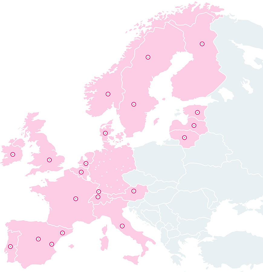 Neumöbellogistik mit FRÖDE und dem Mach3000-Netzwerk in 14 europäischen Ländern.
